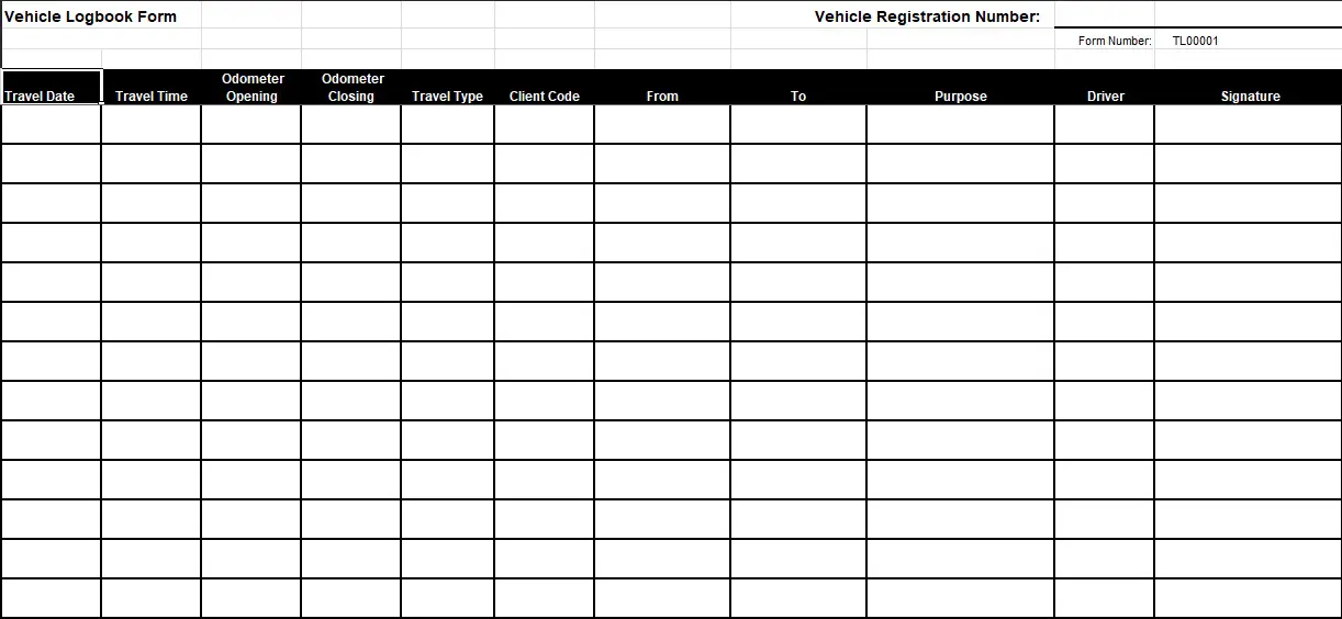Printable Driver Log Book Template 5  Best Documents Free Download