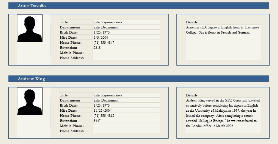 Printable Employee Profile Template Excel Word For Business Records