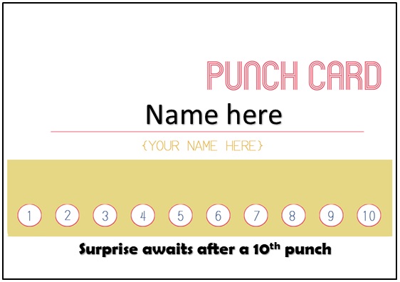 punch card template microsoft word
