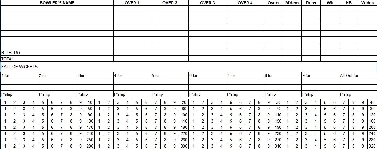 Printable Bowling Score Sheet 10 Free Samples In Excel PDF