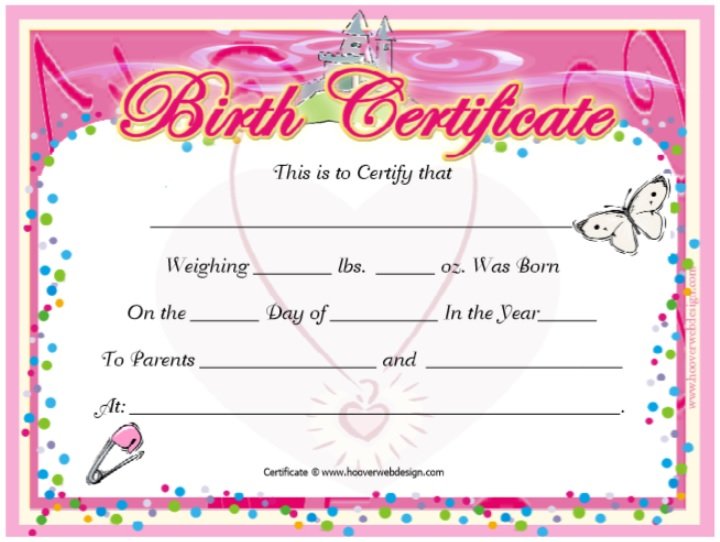 10 Free Printable Birth Certificate Templates Word PDF Best 