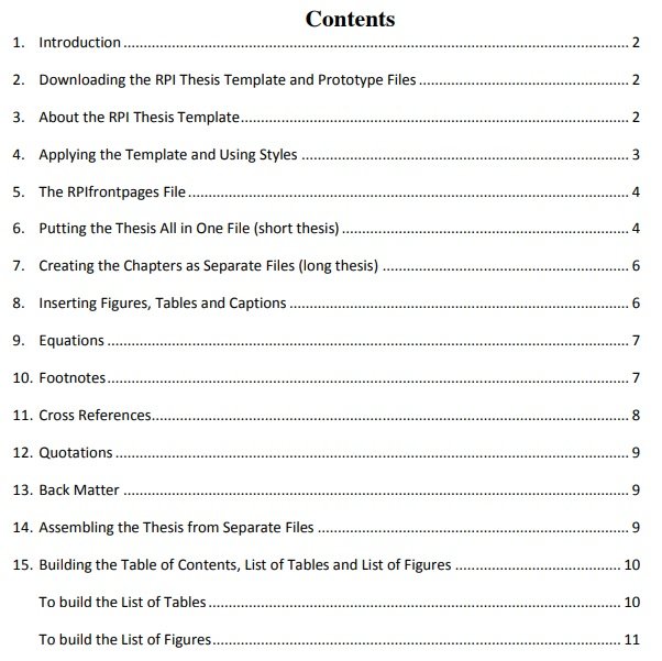 Free Table Of Contents Template 22 Best Documents Word PDF 