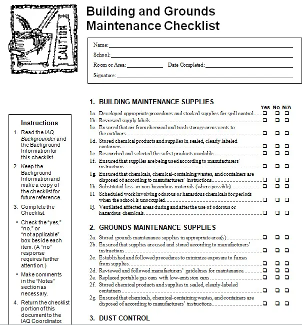 landscape maintenance checklist pdf