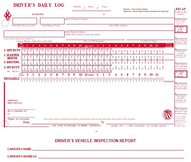 Printable Driver Log Book Template 5 Best Documents Free Download