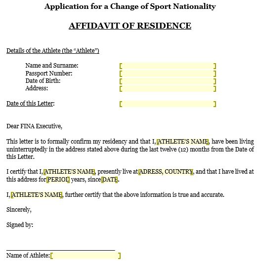 Free Printable Proof Of Residency Letters Word PDF Best Collections