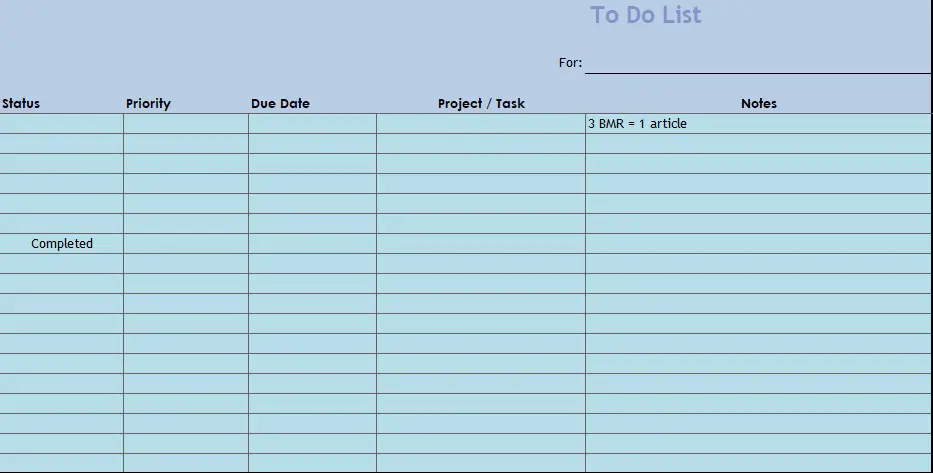 Free Printable To Do List Templates (Excel / Word / PDF) - Best Collections