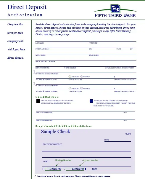 Free Printable Direct Deposit Authorization Form Word Examples Best 