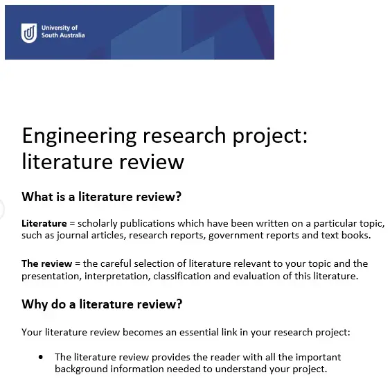 a research project literature review