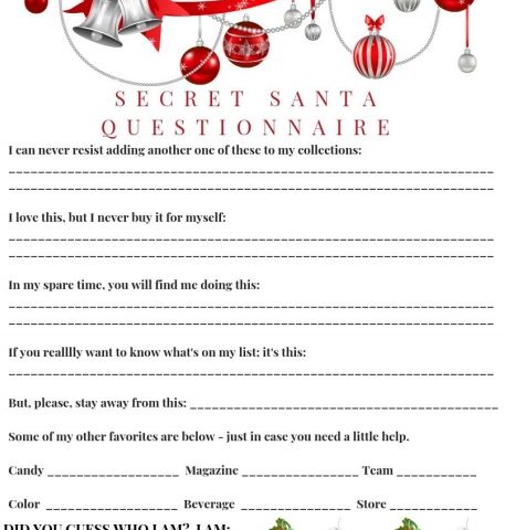 Free Secret Santa Questionnaire [Excel, Word, PDF] - Best Collections