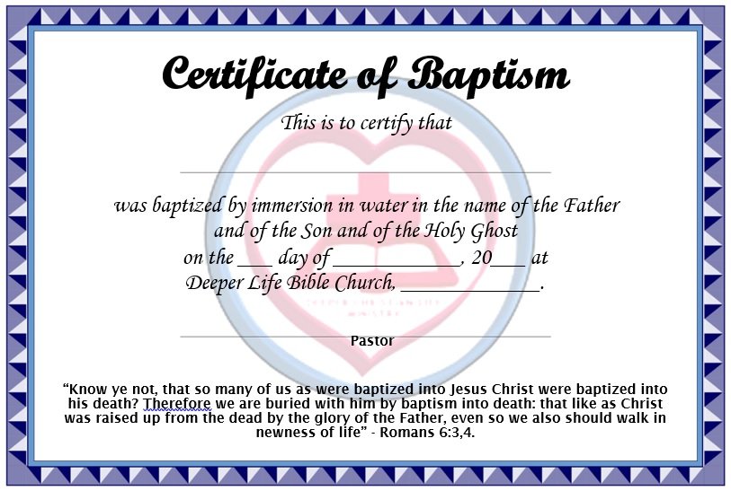 Free Printable Baptism Certificate Template Downloads