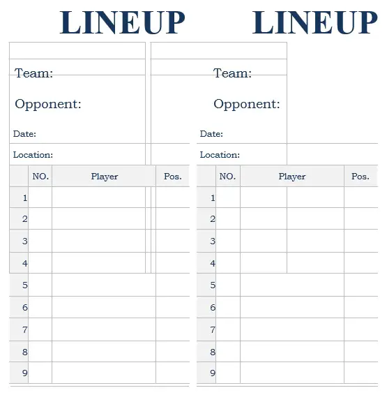 20+ Printable Baseball Lineup Templates [Excel, Word] Best Collections