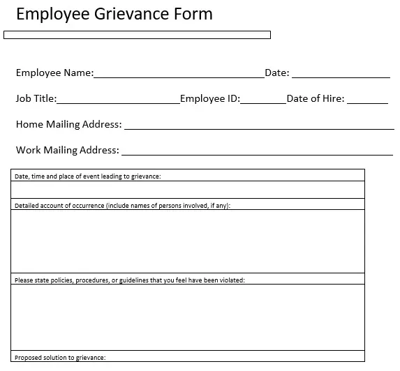 Printable Grievance Letters Templates Word PDF Best Collections