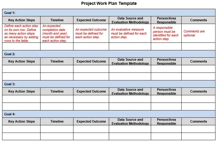 25+ Free Work Plan Templates & Samples (Word, Excel) - Best Collections