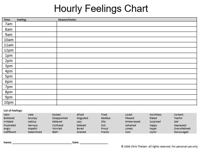 Printable Feelings Chart Templates for (Adults & Kids) - Best Collections