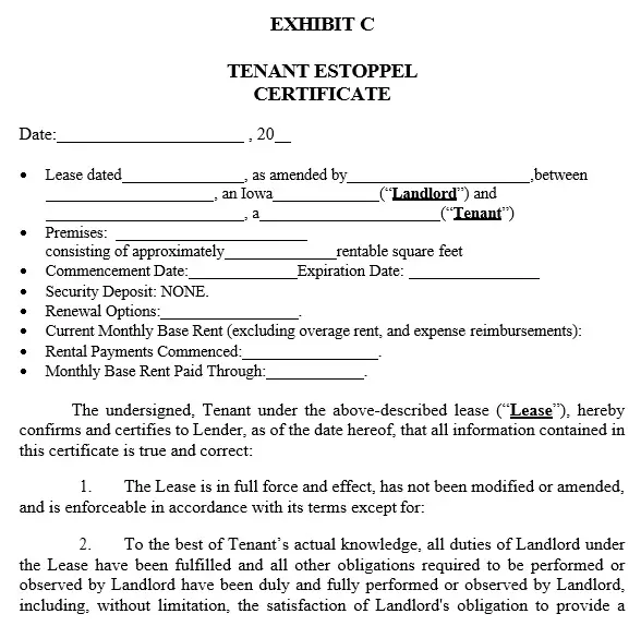 Free Real Estoppel Certificate Forms & Samples - Best Collections