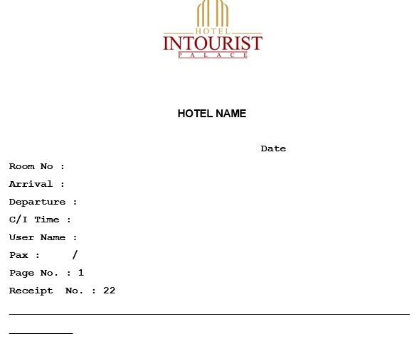 printable hotel receipt template 14