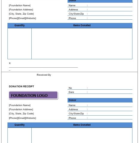free non profit donation receipt templates word excel best collections