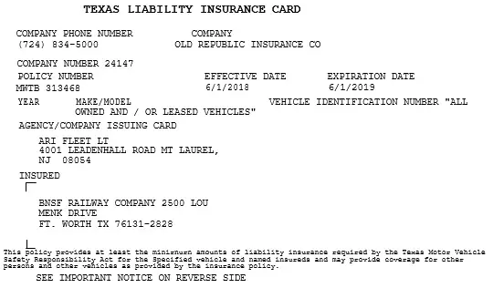 car insurance certificate template