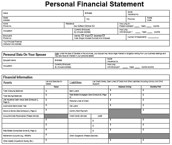 personal statement template free download