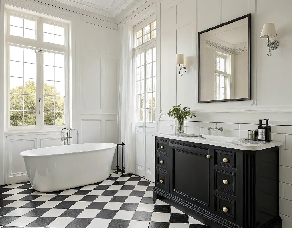 Black and White Bathroom Tiles