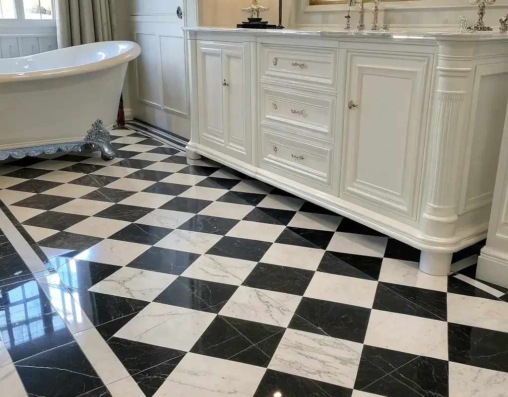 Black and White Checkerboard Floors