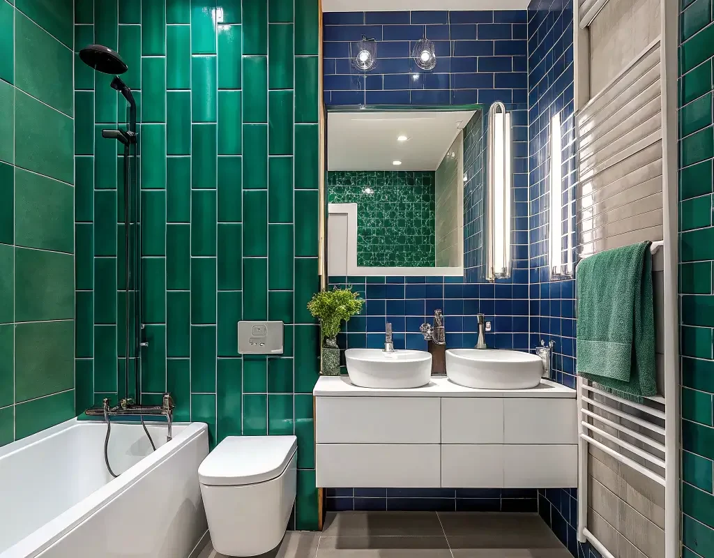 Bold Colored Bathroom Tiles