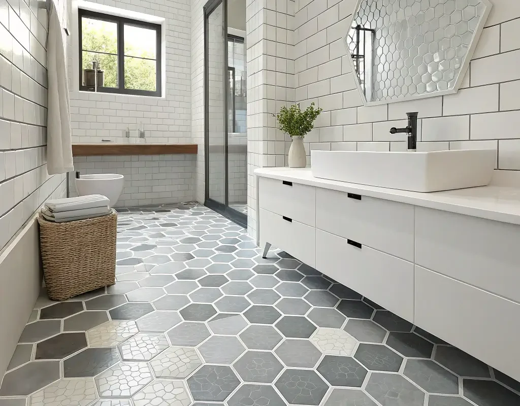 Hexagon Tile Bathroom Floor