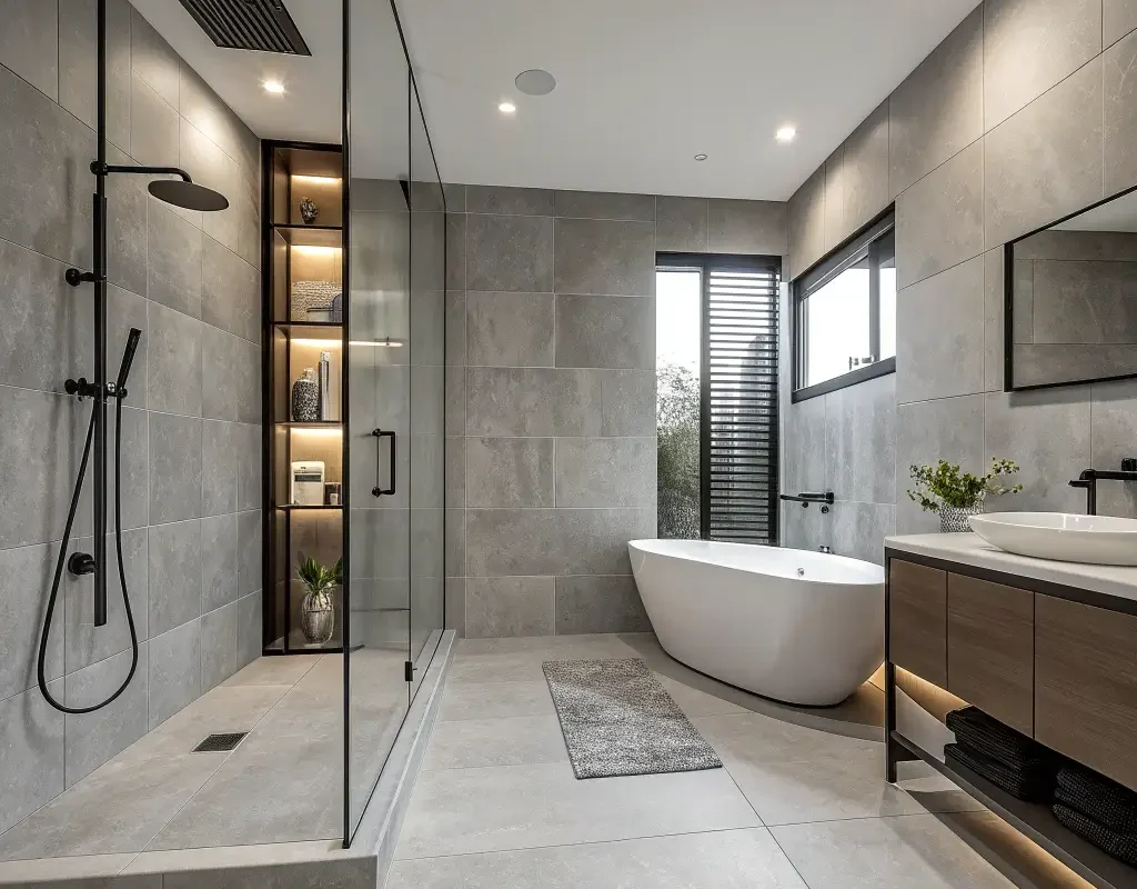 Large Format Contemporary Shower Tiles