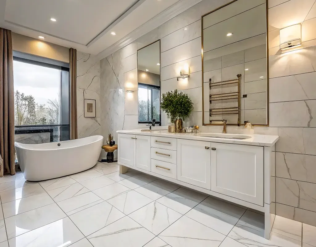Large Format White Tiles