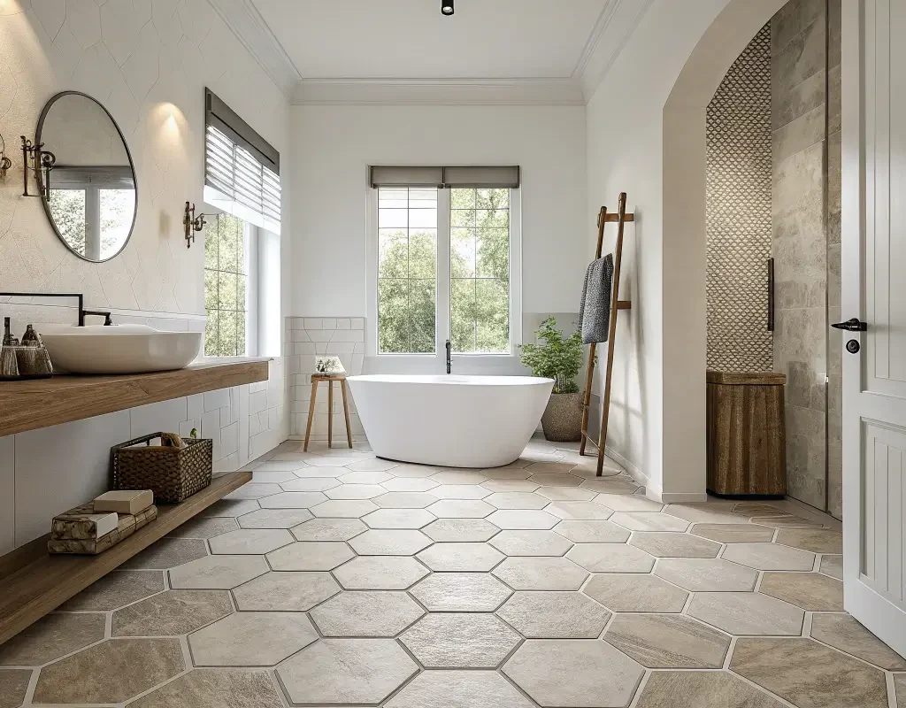 Large Hexagon Tiles for Minimalist Spaces