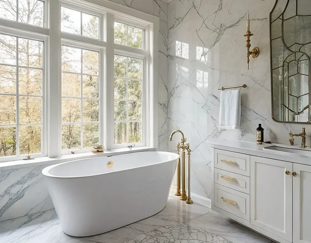 Marble Effect White Tiles