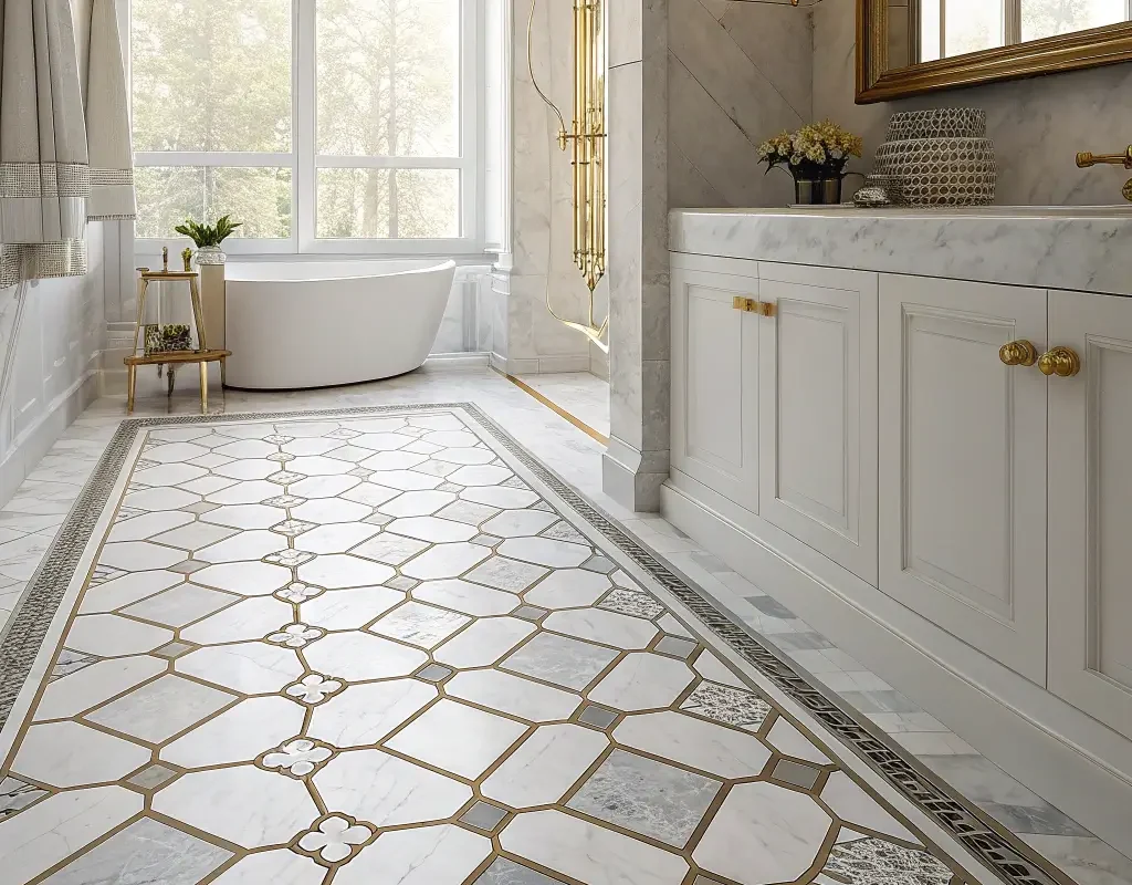 Marble Mosaic Bathroom Floors