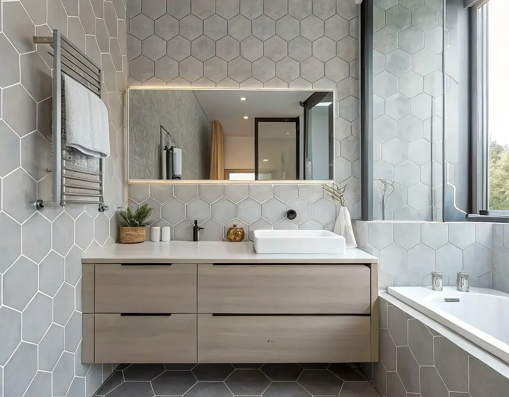 Matte Finish Hexagon Tiles for Modern Look