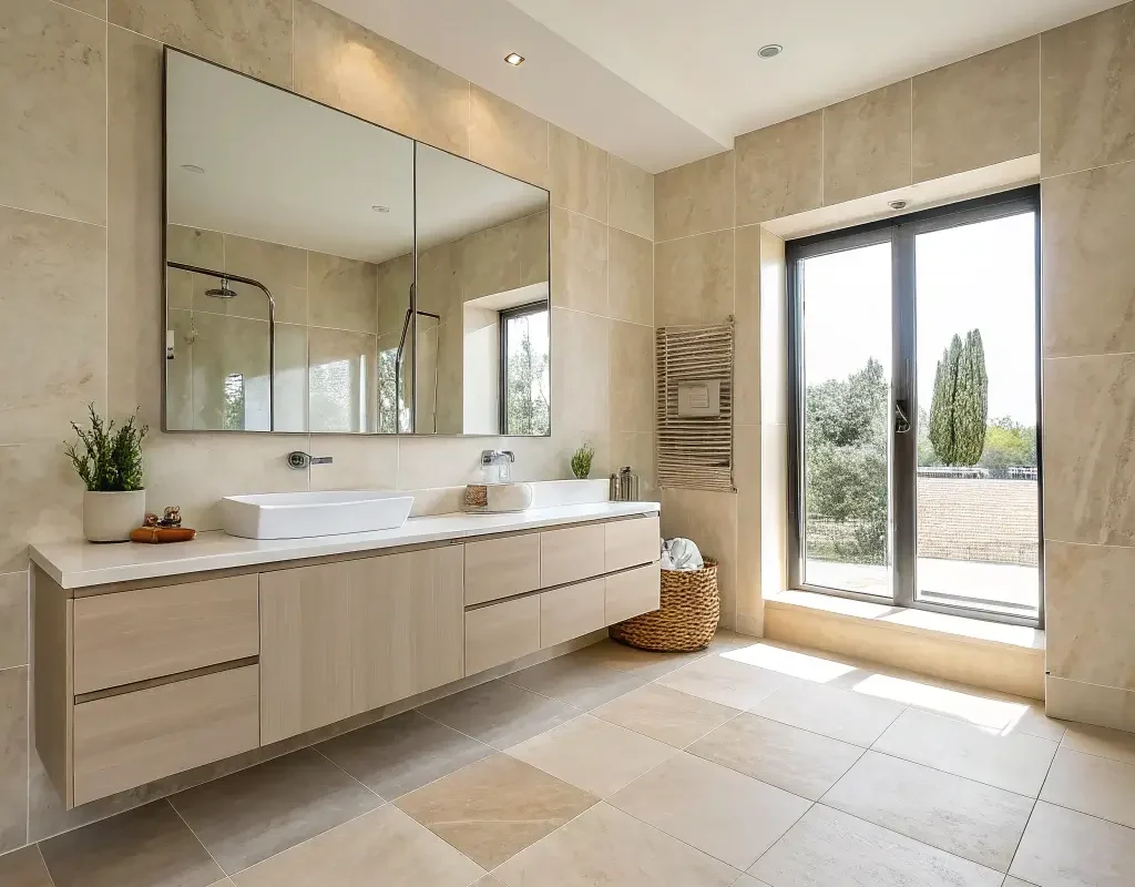 Minimalist Neutral Bathroom Tiles
