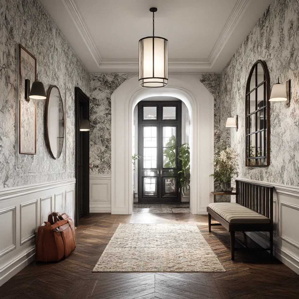 Modern Classic Entryway with Staircase View