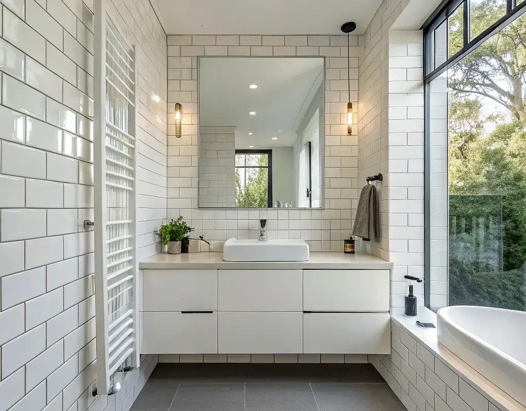 Modern Subway Tile Bathroom