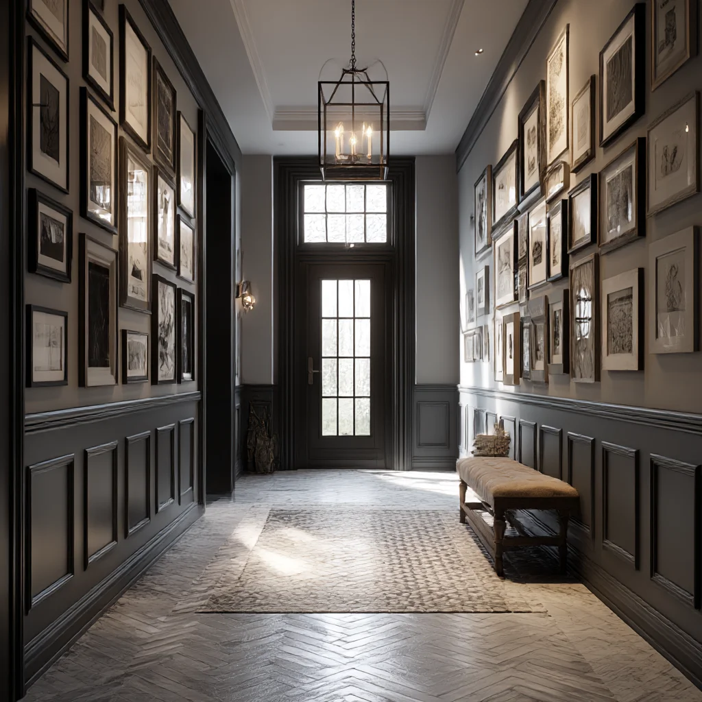 Refined Blue Hallway with Vintage Touches