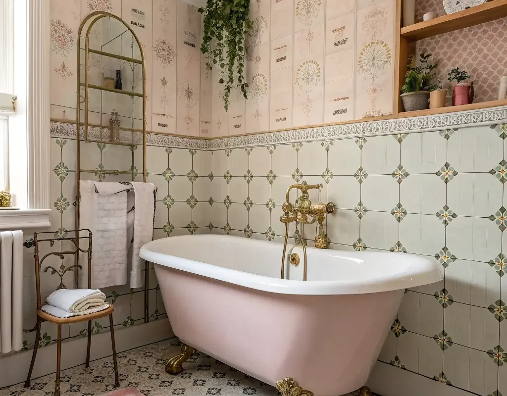 Vintage Ceramic Tile Bathroom