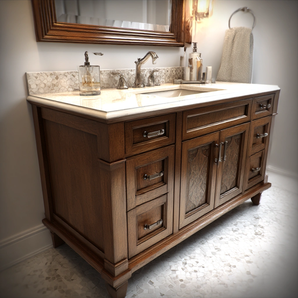 traditional oak bathroom vanity