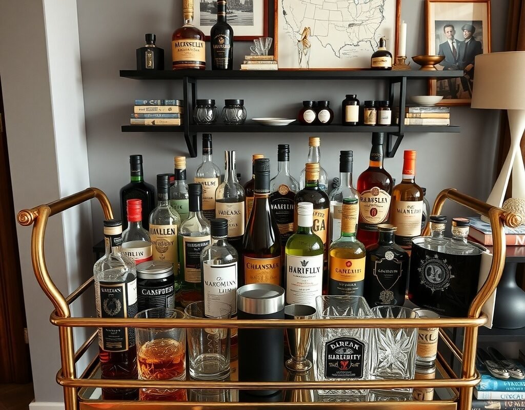 bar cart or drink shelf