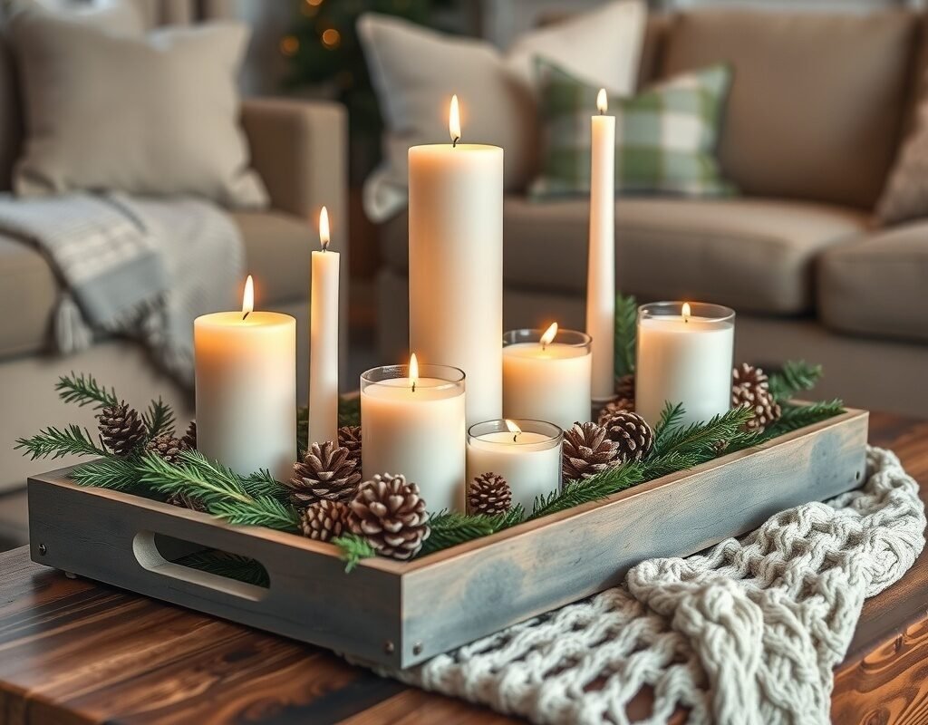 cozy candle tray