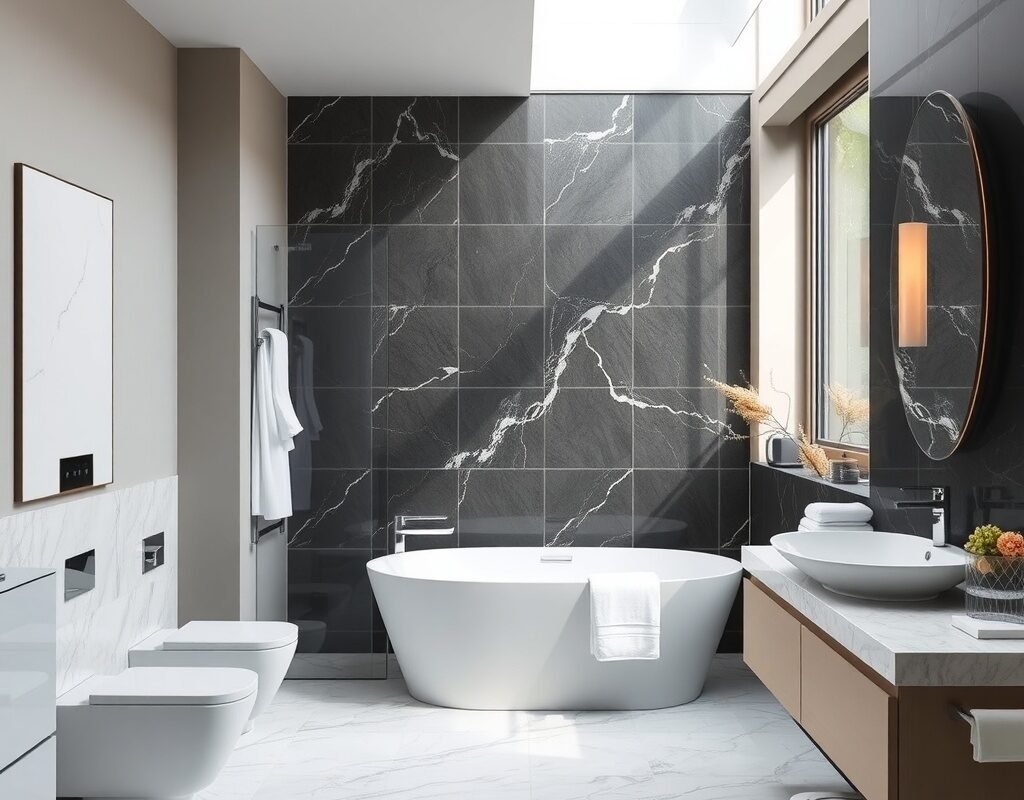 dark charcoal accent wall