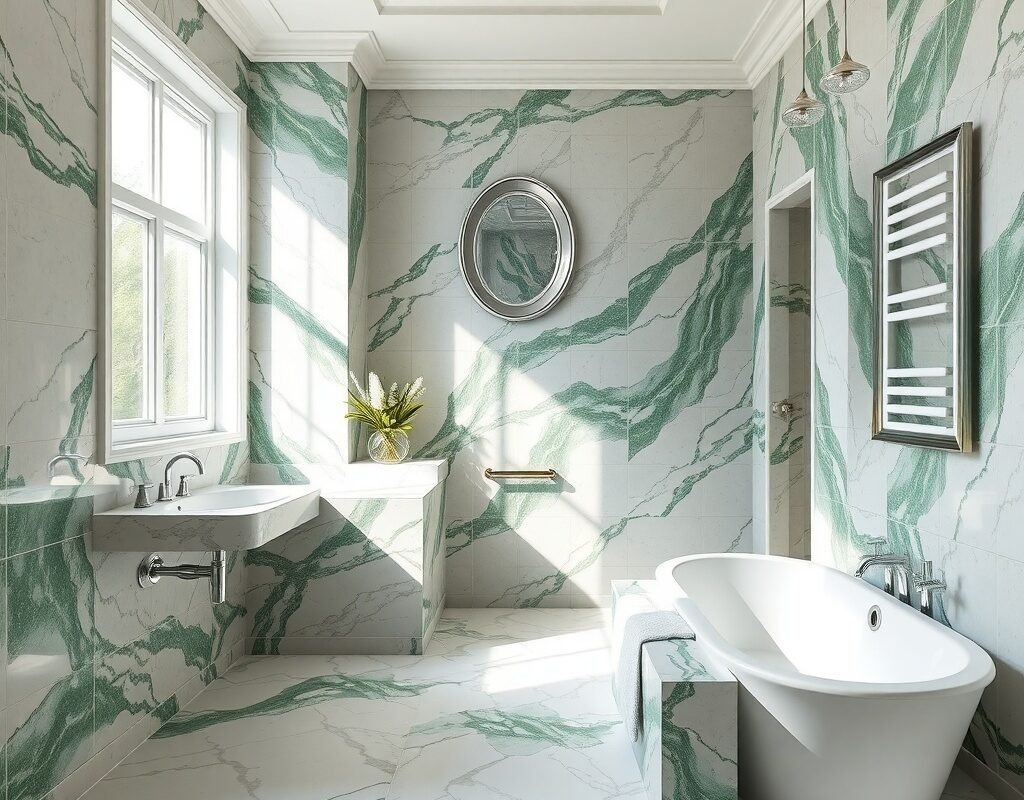 green marble and white marble mix