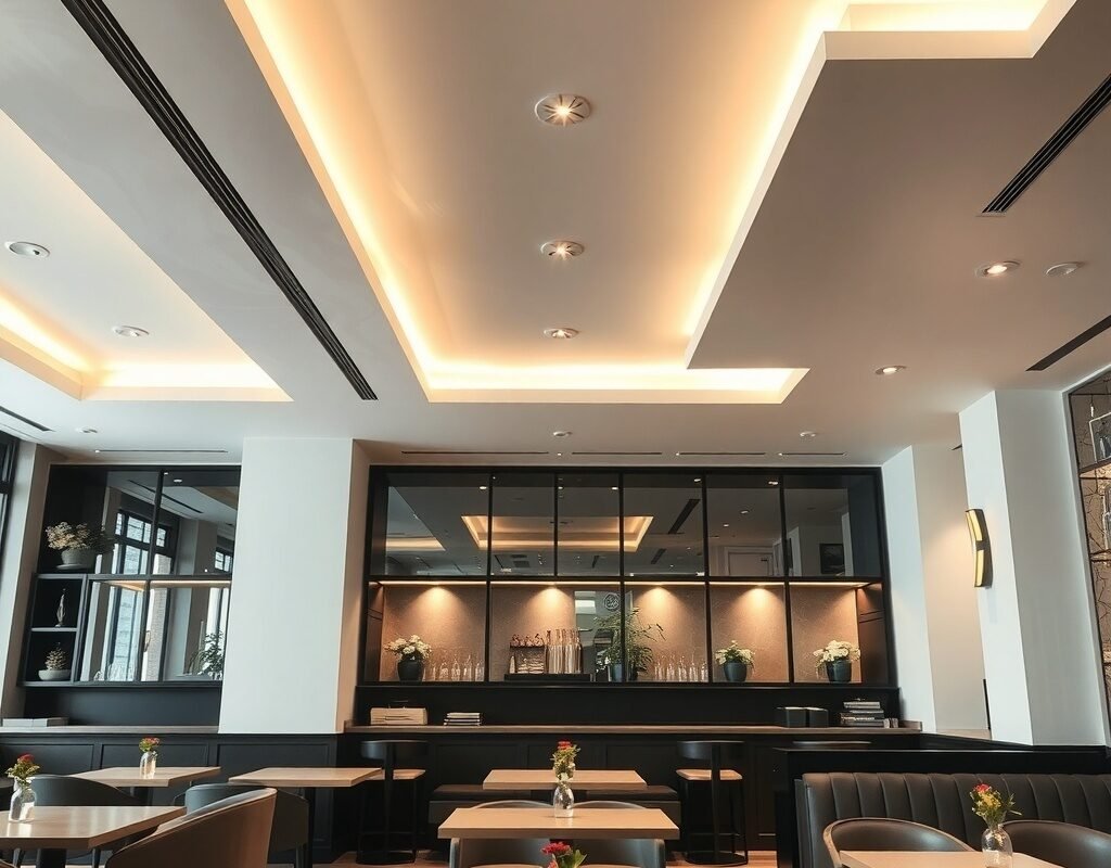 gypsum false ceiling with cove lighting