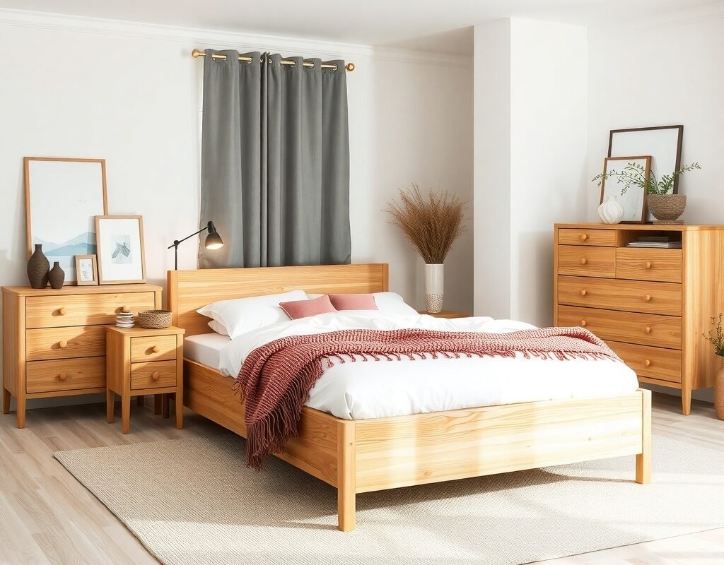 scandinavian light oak set