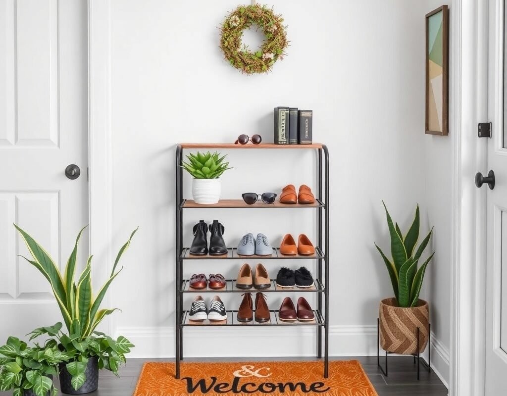 tiered shoe rack