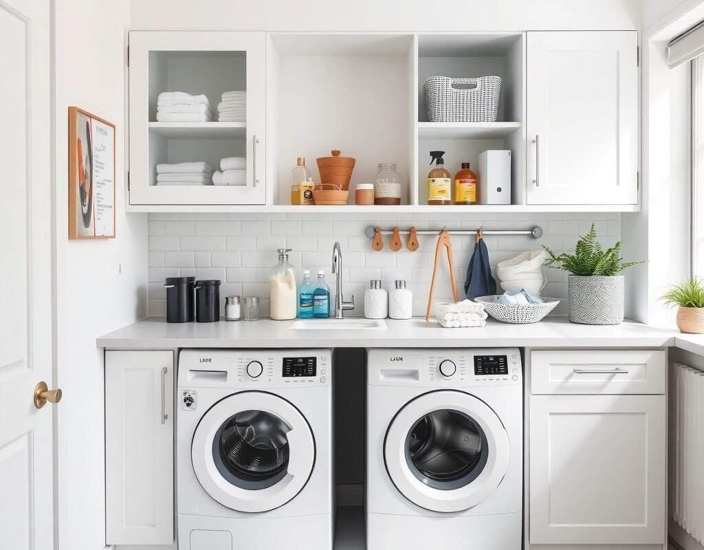 laundry sink with storage