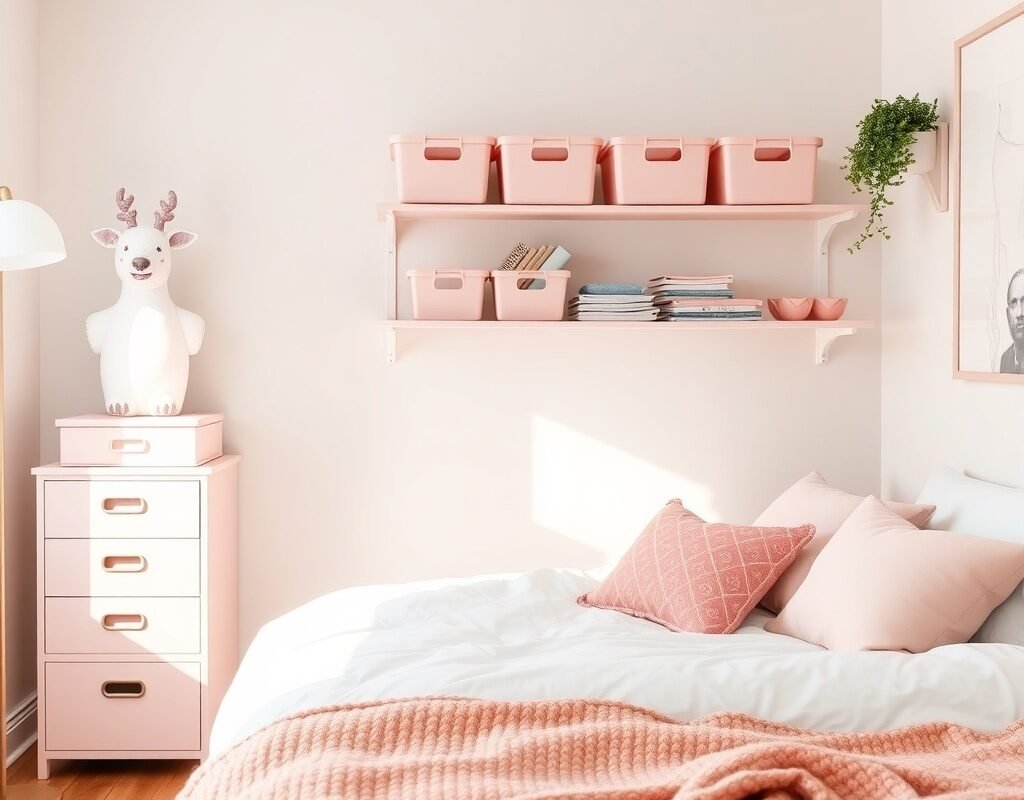 pastel pink storage