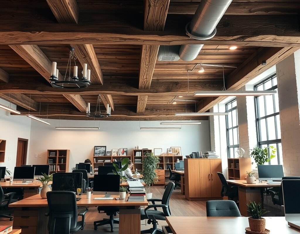 wooden beam accents