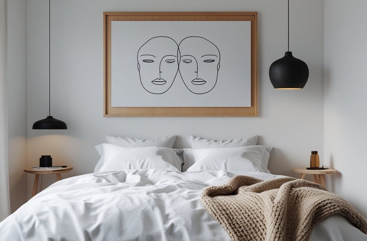 A Minimalist Line Drawing in a Oversized Frame